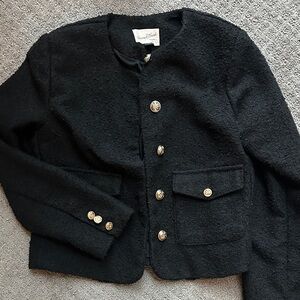 Classic Black Jacket with Gold Hardware